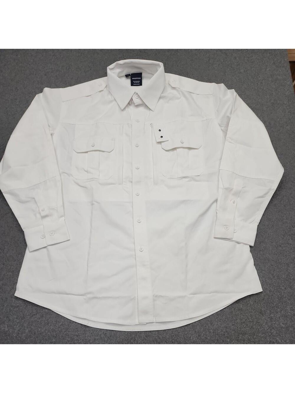 Propper® Men's Long Sleeve Tactical Shirt – Poplin White Size L/R